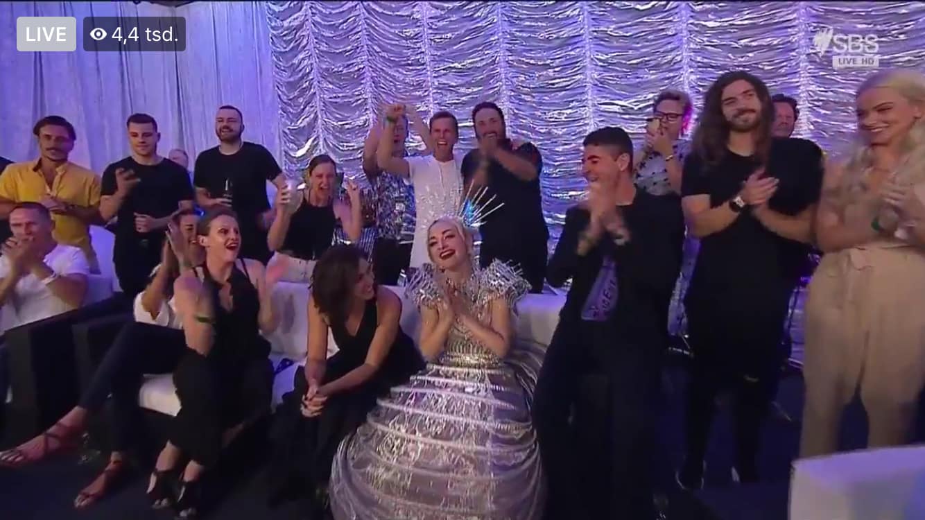 The moment when Kate Miller-Heidke gets chosen to represent Australia at the Eurovision Song Contest 2019